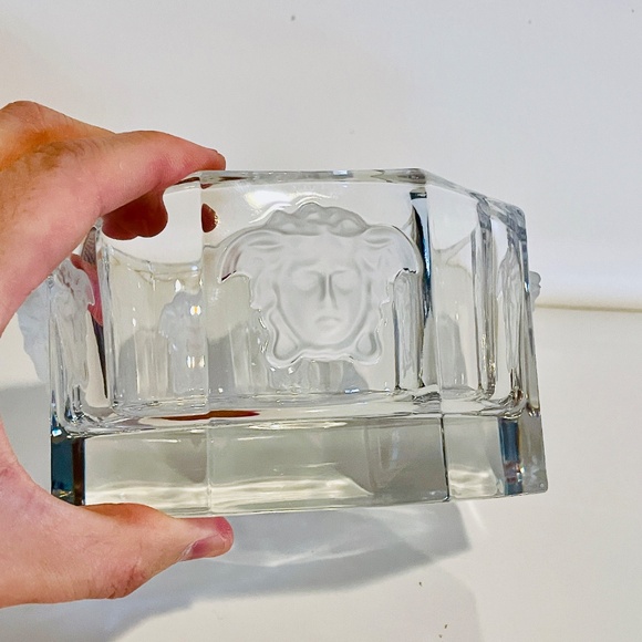 Versace x Rosenthal Medusa Lumiere Clear Crystal Bottle Coaster - Picture 3 of 14